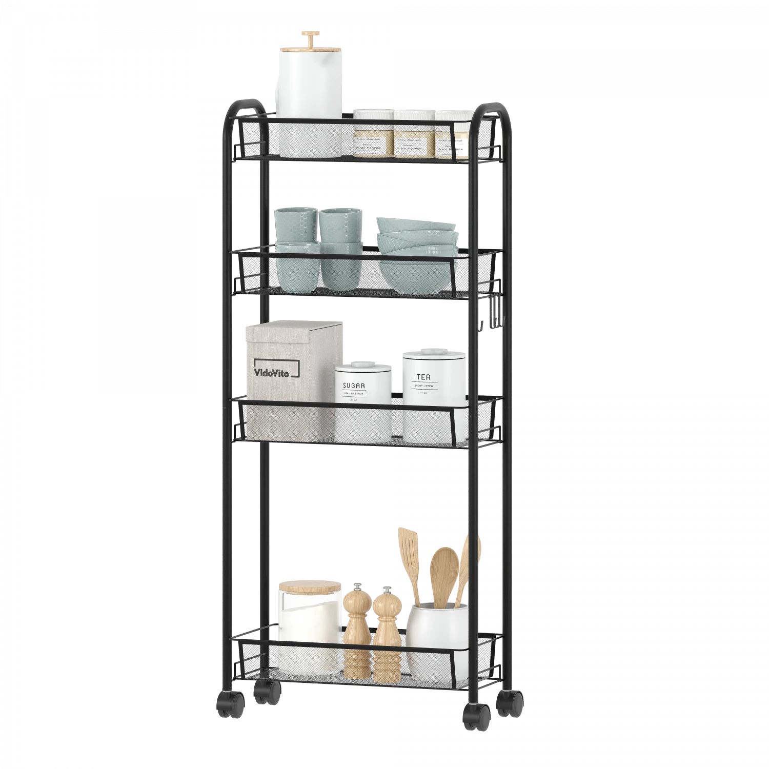 Узкая этажерка 4 полки